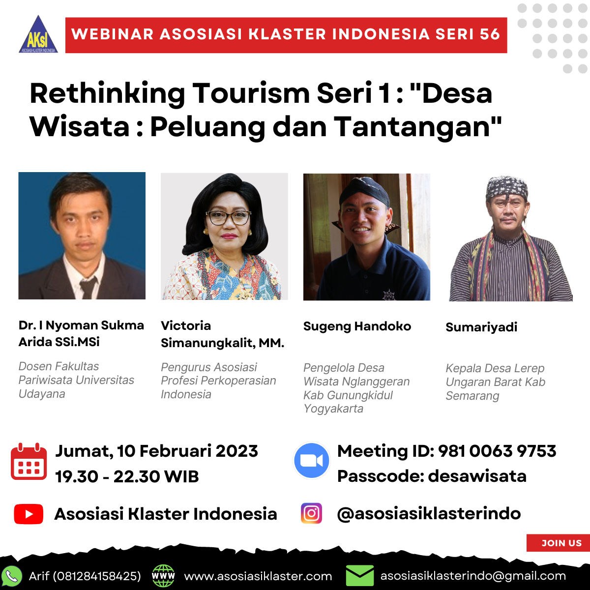 Rethinking Tourism Seri 1 :”Desa Wisata :Peluang dan Tantangan”